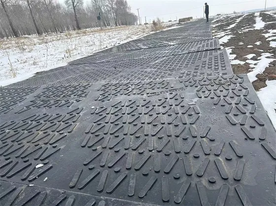 A Winter Haul Road Across Frozen Farmland